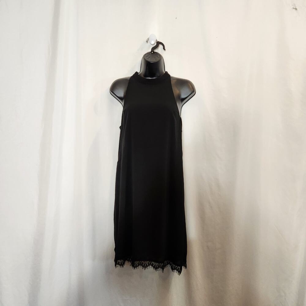 FANTAIST Black‎ Halter Mini Dress LBD Goth Witchy Classic Neutral Women Medium M